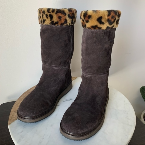 PRADA THE ORIGINAL CAR SHOE by PRADA Suede Brown Snow Boots Size 8 US 38.5 EU - Picture 5 of 16